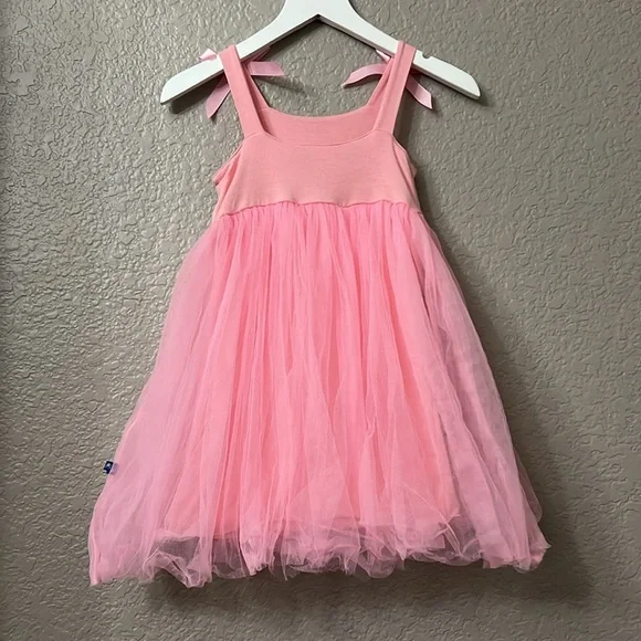 Kickee Pants Kids pink dress with tulle skirt and cupcake embroidery size 3T - Picture 5 of 8
